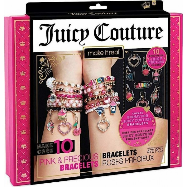 MAKE IT REAL JUICY COUTURE PINK AND PRECIOUS BRACELETS