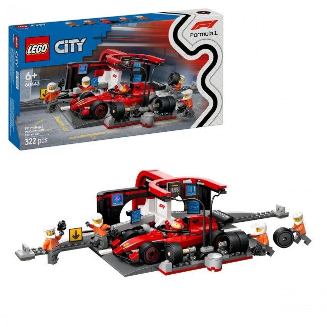 LEGO CITY F1 PIT STOP AND PIT CREW WITH FERRARI CAR LEGO CITY F1 PIT STOP AND PIT CREW WITH FERRARI CAR