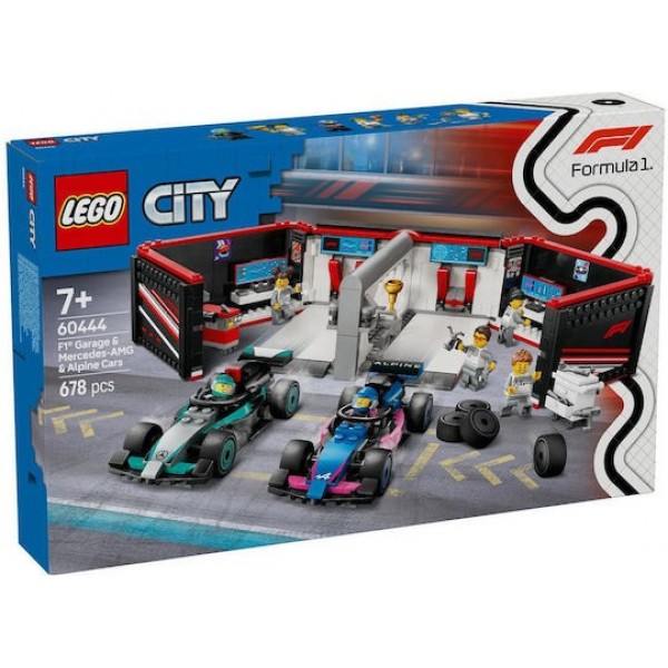 LEGO CITY FORMULA 1 GARAGE AND MERCEDES-AMG ALPINE CARS