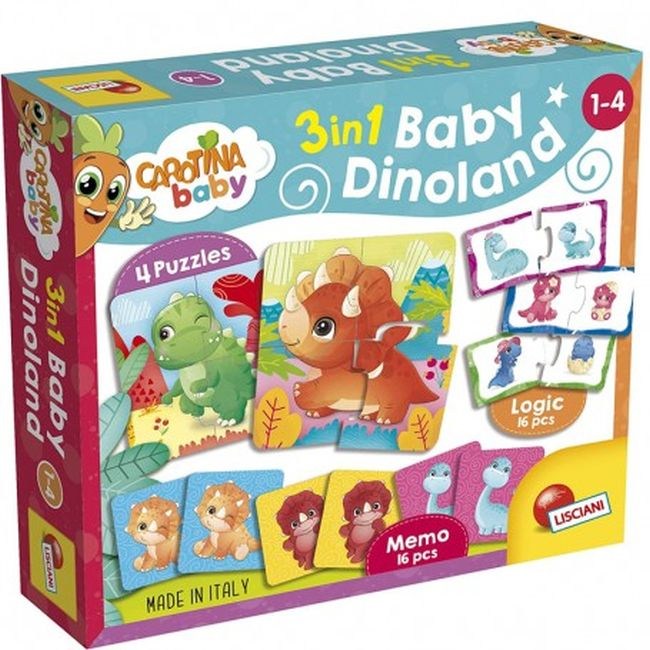 CAROTINA BABY DINOLAND ΠΑΖΛ 3 ΣΕ 1 16τμχ