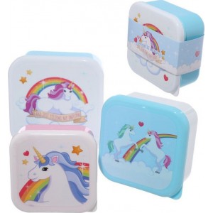 ΣΕΤ ΦΑΓΗΤΟΔΟΧΕΙΑ 3 ΤΕΜΑΧΙΑ ΜΟΝΟΚΕΡΟΙ RAINBOWS UNICORN