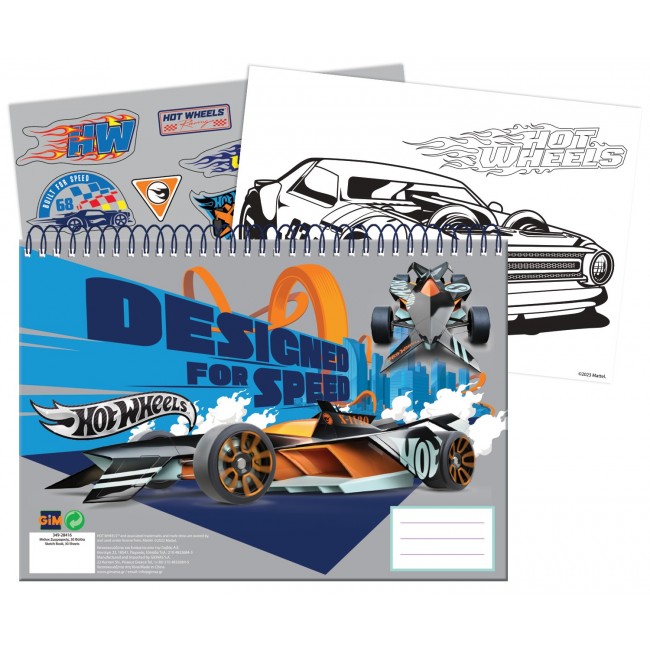 GIM ΜΠΛΟΚ ΖΩΓΡΑΦΙΚΗΣ 23Χ33 40ΦΥΛΛΑ +STICKERS HOT WHEELS