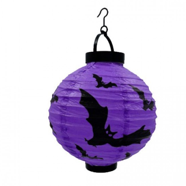 ΑΠΟΚΡΙΑΤΙΚΟ ΧΑΡΤΙΝΟ ΦΑΝΑΡΑΚΙ HALLOWEEN ΜΕ ΦΩΣ ΜΩΒ