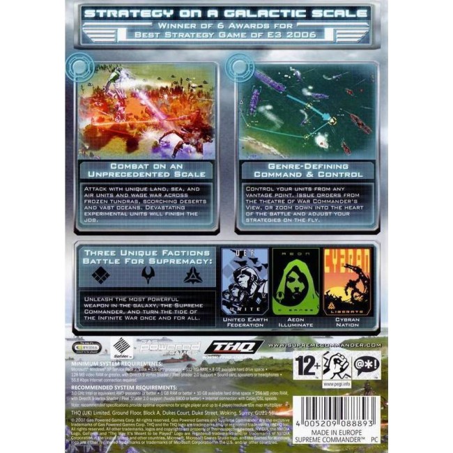 PC SUPREME COMMANDER PC SUPREME COMMANDER