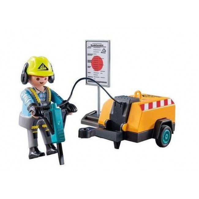 PLAYMOBIL ACTION HEROES ΕΡΓΑΤΗΣ ΜΕ ΚΟΜΠΡΕΣΕΡ PLAYMOBIL ACTION HEROES ΕΡΓΑΤΗΣ ΜΕ ΚΟΜΠΡΕΣΕΡ