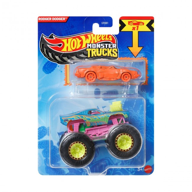 HOT WHEELS: MONSTER TRUCKS - RODGER DODGER 2-PACK JJT65 HOT WHEELS: MONSTER TRUCKS - RODGER DODGER 2-PACK JJT65