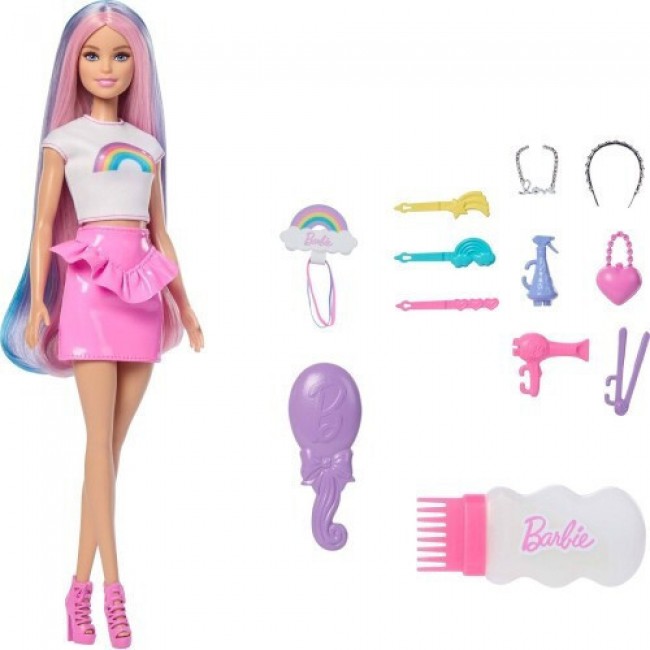 BARBIE KOYΚΛΑ ΠΟΛΥΧΡΩΜΑ ΜΑΛΛΙΑ ΜΕ ΓΚΛΙΤΕΡ - JJP07 BARBIE KOYΚΛΑ ΠΟΛΥΧΡΩΜΑ ΜΑΛΛΙΑ ΜΕ ΓΚΛΙΤΕΡ - JJP07
