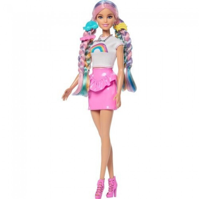 BARBIE KOYΚΛΑ ΠΟΛΥΧΡΩΜΑ ΜΑΛΛΙΑ ΜΕ ΓΚΛΙΤΕΡ - JJP07 BARBIE KOYΚΛΑ ΠΟΛΥΧΡΩΜΑ ΜΑΛΛΙΑ ΜΕ ΓΚΛΙΤΕΡ - JJP07