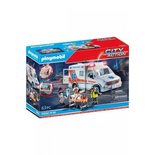 PLAYMOBIL CITY ACTION ΑΣΘΕΝΟΦΟΡΟ ΜΕ ΔΙΑΣΩΣΤΕΣ