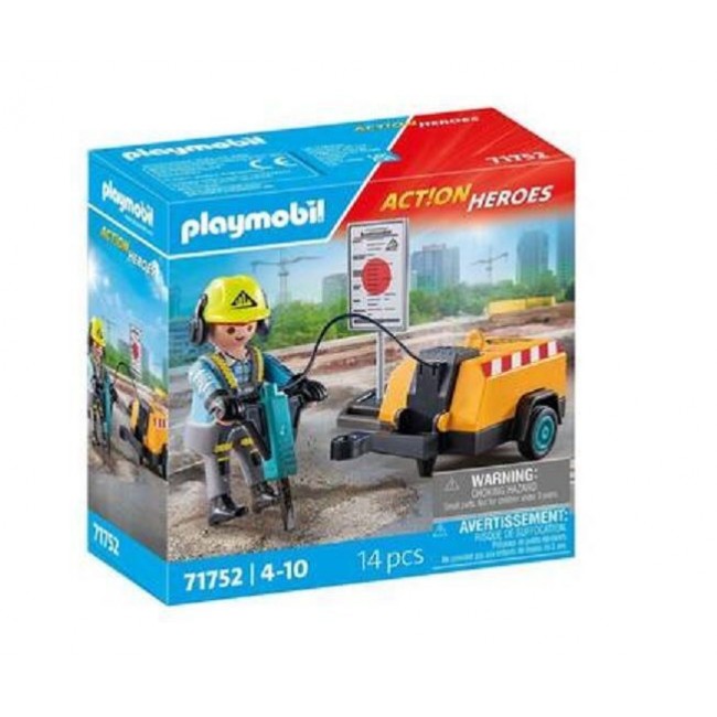 PLAYMOBIL ACTION HEROES ΕΡΓΑΤΗΣ ΜΕ ΚΟΜΠΡΕΣΕΡ PLAYMOBIL ACTION HEROES ΕΡΓΑΤΗΣ ΜΕ ΚΟΜΠΡΕΣΕΡ