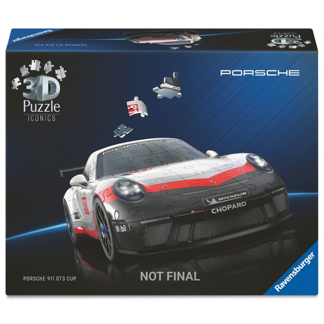 3D ΠΑΖΛ RAVENSBURGER ICONICS 108 TEM PORSCHE GT 3 CUP 3D ΠΑΖΛ RAVENSBURGER ICONICS 108 TEM PORSCHE GT 3 CUP