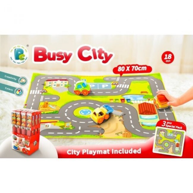 KIDZ 2 GO MINI CAR SET 3 WITH PLAYMAT 80x70cm KIDZ 2 GO MINI CAR SET 3 WITH PLAYMAT 80x70cm