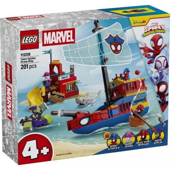 LEGO MARVEL SPIDEY AND HIS AMAZING FRIENDS ΠΕΙΡΑΤΙΚΟ ΠΛΟΙΟ ΟΜΑΔΑΣ ΣΠΑΙΝΤΙ (11208)