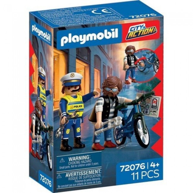PLAYMOBIL CITY ACTION ΑΣΤΥΝΟΜΙΚΟΣ ΚΑΙ ΚΛΕΦΤΗΣ ΠΟΔΗΛΑΤΩΝ